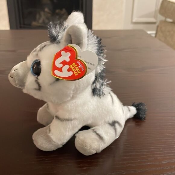 Stripes the Zebra Ty Original Beanie Babies VelveTy NWT Excellent Condition 6.5” - Picture 6 of 9